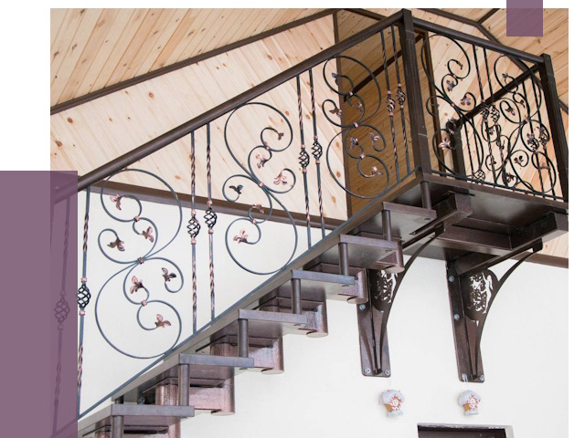 Кованые лестницы в Азнакаеве от 80044 руб. под ключ