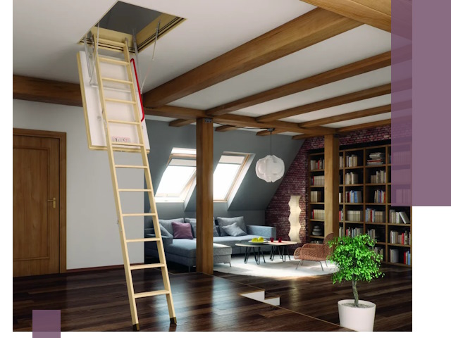 Чердачные лестницы под ключ в Азнакаеве: изготовление и монтаж