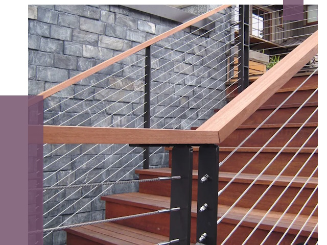 Тросовые перила под ключ в Азнакаеве от 7799 руб.