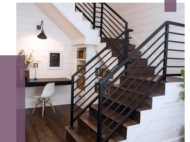 Перила для лестницы в доме в Азнакаеве от 7440 руб. — ПРОЛЁТ-Знк