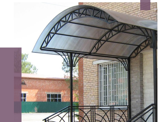 Металлические навесы и козырьки в Азнакаеве от 12828 руб.