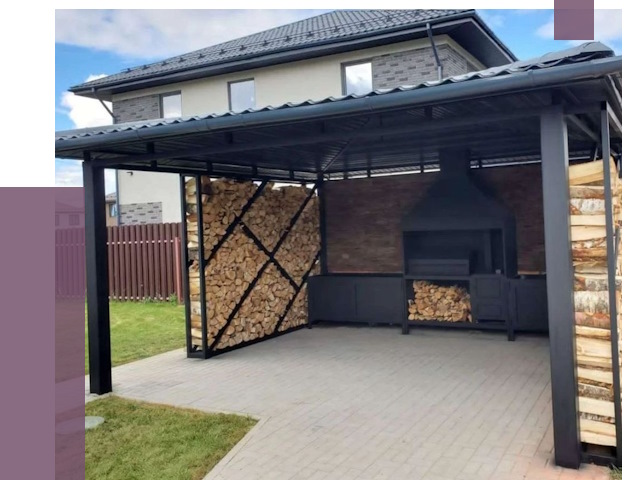 Навесы для барбекю в Азнакаеве от 12776 руб. под ключ | ПРОЛЁТ-Знк