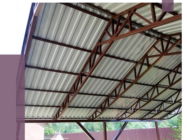 Навесы из профнастила в Азнакаеве от 7389 руб. | ПРОЛЁТ-Знк