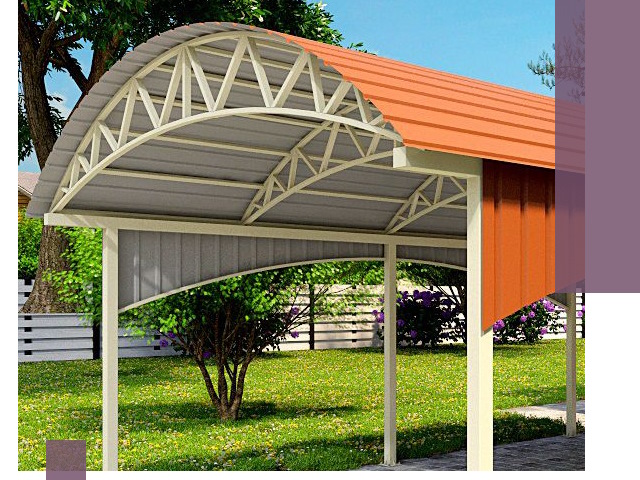 Навесы из профнастила под ключ в Азнакаеве — установка и монтаж