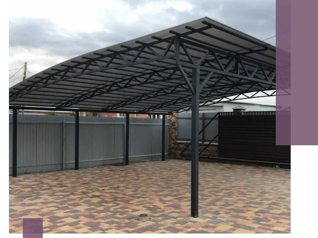 Металлические навесы под ключ в Азнакаеве — изготовление и монтаж