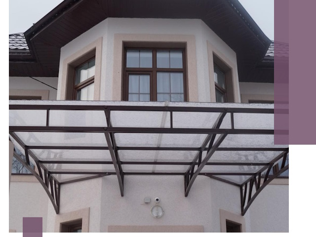 Козырьки из поликарбоната под ключ в Азнакаеве