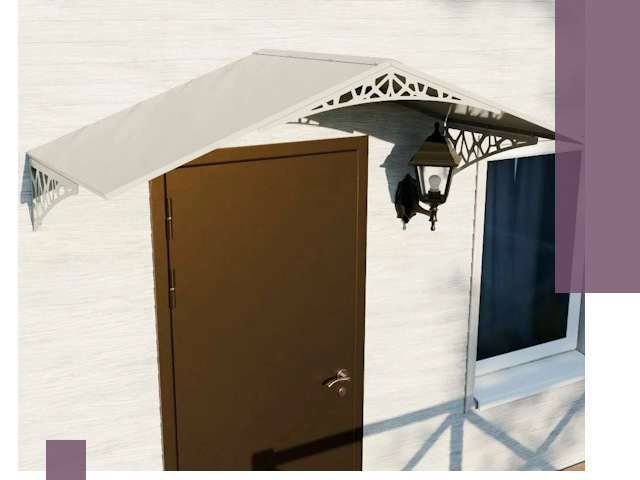 Металлические козырьки на входы и террасы в Азнакаеве