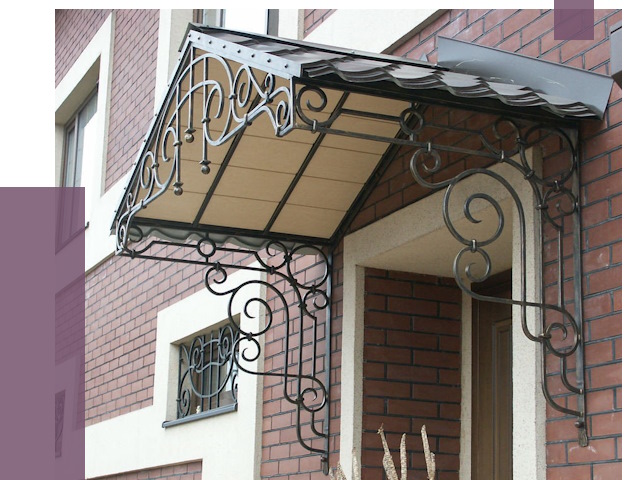 Двускатные козырьки в Азнакаеве под ключ от 12828 руб.