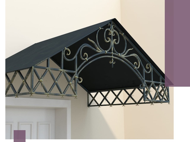 Двускатные металлические козырьки под ключ в Азнакаеве